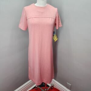 60s Vintage Korell Shift Dress in Heather Pink, NWT - M